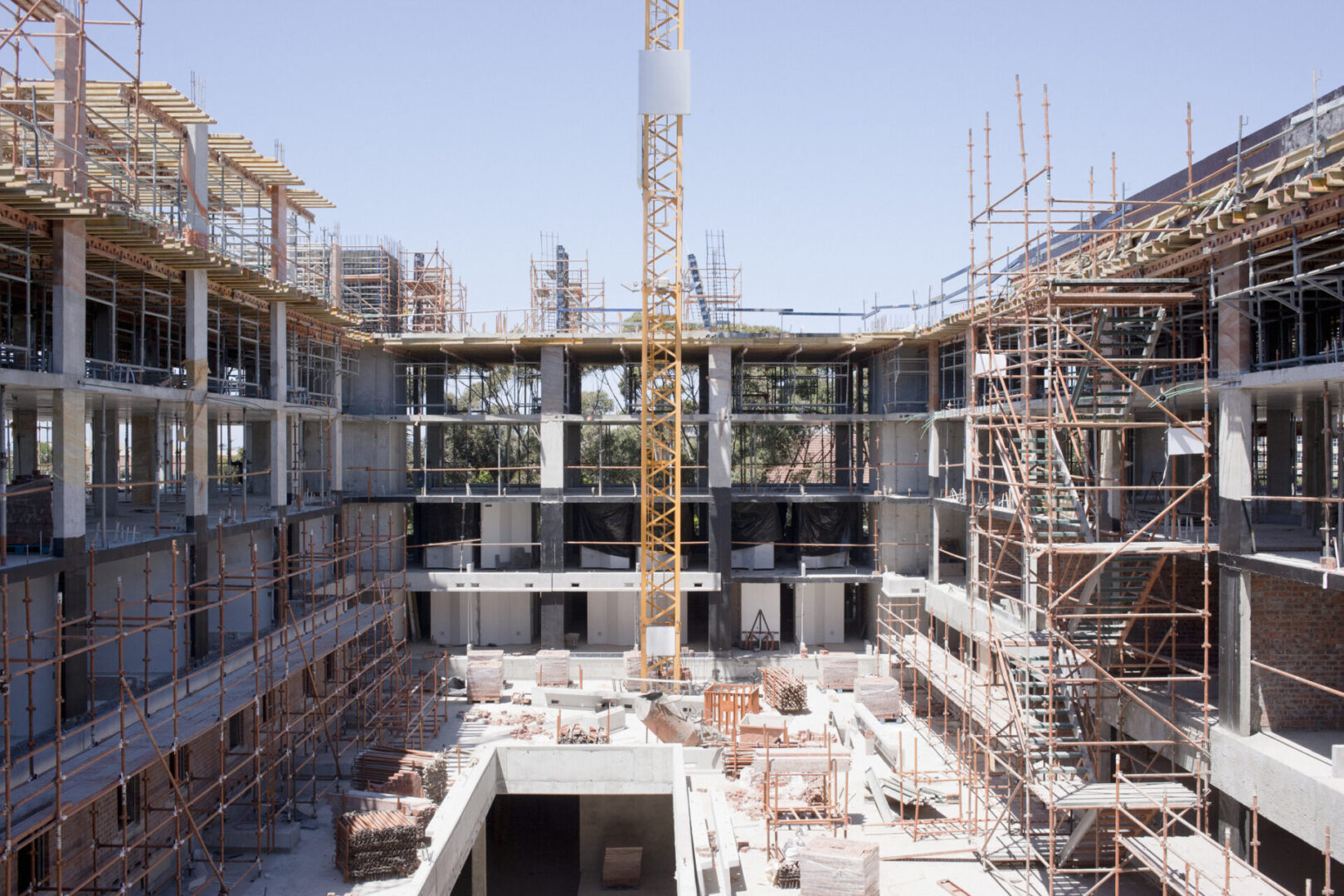 Crane on construction site